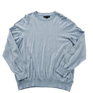 Christian Lacroix Mens Light Blue Sweater Blue Pima Cotton Silk Cashmere Size XL